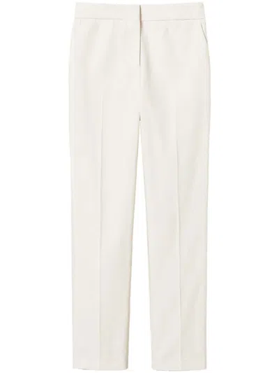 Twinset Straight-leg Gabardine Trousers In Gray