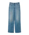 Twinset Twin-set Wide-leg Seasonal Denim Trousers With Classic Five-pocket Design In Blue