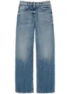 Twinset Twin-set Wide-leg Seasonal Denim Trousers With Classic Five-pocket Design In Blue