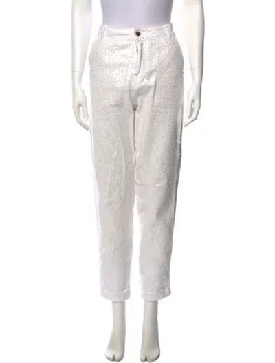 Pre-owned Twinset Straight Leg Pants In White