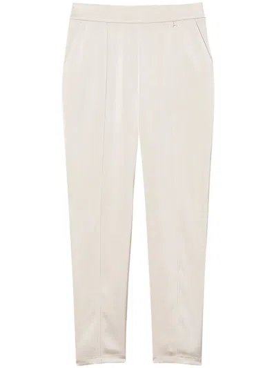 Twinset Straight-leg Satin Trousers In 白色