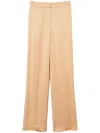 Twinset Straight-leg Satin Trousers In Beige