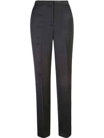 Twinset Straight-leg Satin Trousers In Schwarz