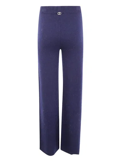 Twinset Straight-leg Trousers In Blue