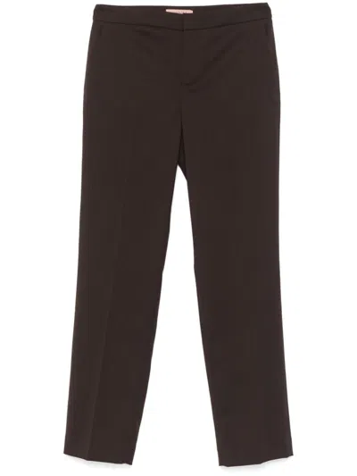 Twinset Straight-leg Trousers In Coffee/chocolate