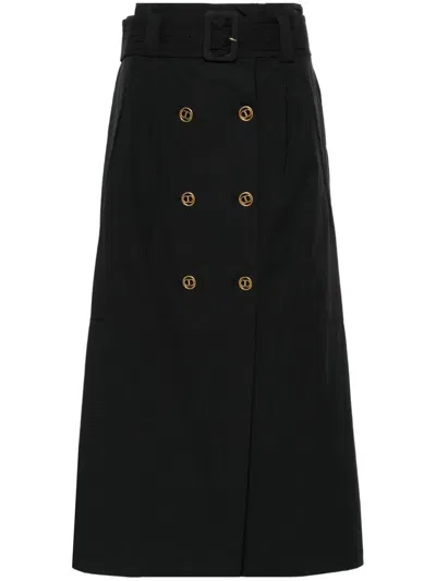 Twinset Straight Midi Skirt In Black  