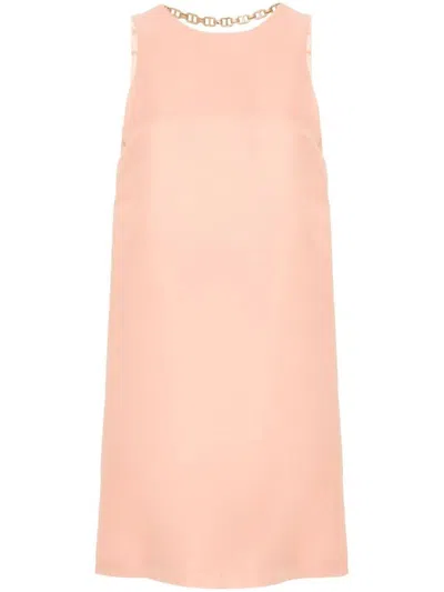 Twinset Straight Short Dress In Pink