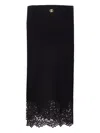 Twinset Straight Silhouette Skirt With Lace Trim In Black