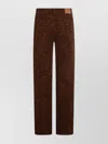 Twinset Straight Trousers With Pockets And Belt Loops In Animal Print