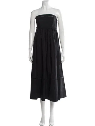 Pre-owned Twinset Strapless Midi Length Dress In Black