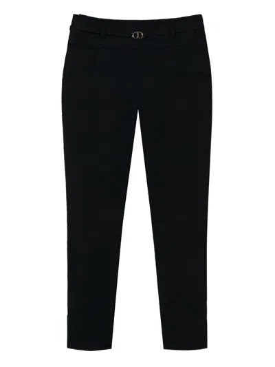 Twinset Stretch-cotton Trousers In Black