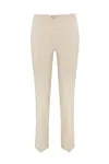 Shop Twinset Stretch Viscose Trousers With Oval-t Strap In White
