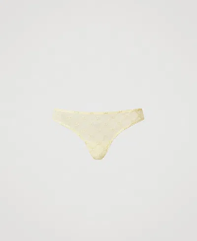 Twinset String En Tulle Avec Oval T In Yellow