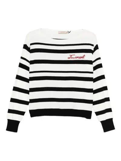TWINSET STRIPE-PATTERN SWEATSHIRT