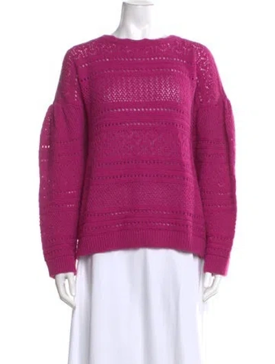 Pre-owned Twinset Striped Bateau Neckline Sweater In Pink