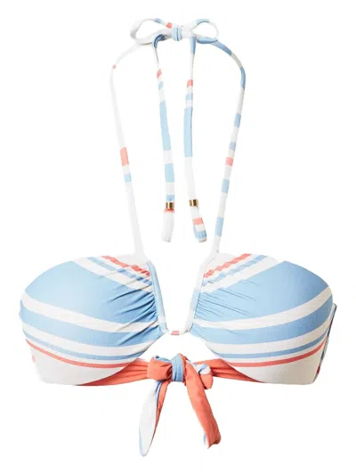 Twinset Striped Bikini Top In Blue