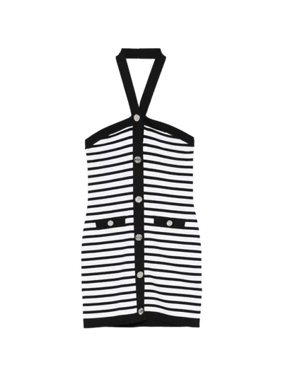 Twinset Kids' Striped Button Dress In Multi
