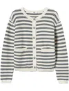 Twinset Striped Cardigan In Black