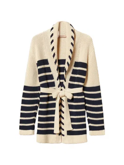 Twinset Striped Cardigan In Neutral
