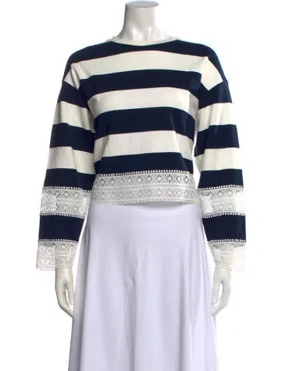 Pre-owned Twinset Striped Crew Neck Top In Blue