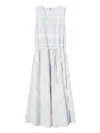 Twinset Striped Dress In 白色