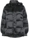Twinset Striped Jacquard Puffer Jacket In Black