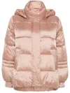 Twinset Striped Jacquard Puffer Jacket In Pink