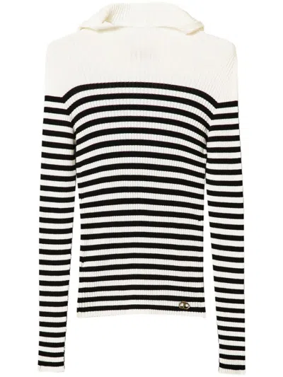 Twinset Striped Jumper In White