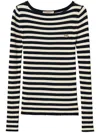Shop Twinset Striped Jumper In Blue