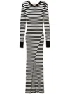 Twinset Striped Knit Dress In Black