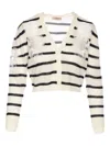 Twinset Twin-set V-neck Sweater With Floral-lace Embellishment In Neutral