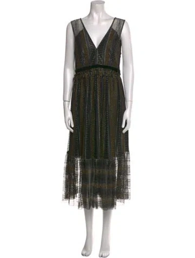 Pre-owned Twinset Striped Long Dress In Multi