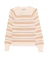 Twinset Beige And Cream Striped Knit Sweater In Brown