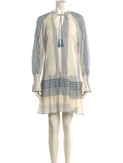 Pre-owned Twinset Striped Mini Dress In Neutral