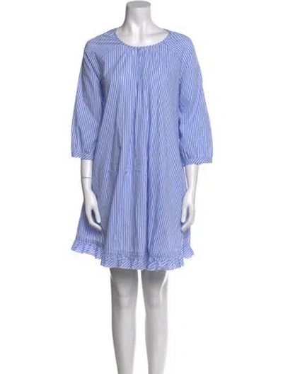 Pre-owned Twinset Striped Mini Dress In White