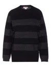 Twinset Striped-pattern Sweater In Black
