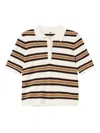 Twinset Striped Polo Top In Multi