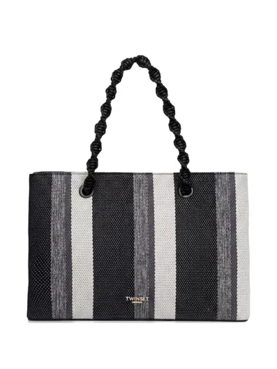 Twinset Striped Rope Tote Bag In Multi
