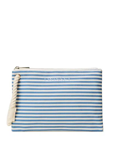 Twinset Striped Rope-handle Purse In Blue
