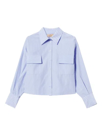 Twinset Striped Shirt In Blue