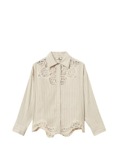 Twinset Striped Shirt In Animal Print