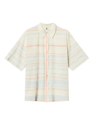 Twinset Striped Short-sleeve Shirt In Neutrals