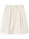 Twinset Striped Shorts In Neutrals