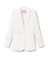 Twinset Striped Single-breasted Blazer In White