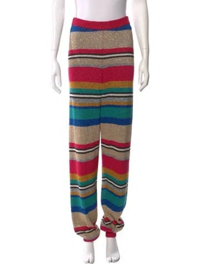Pre-owned Twinset Striped Straight Leg Pants In Multi