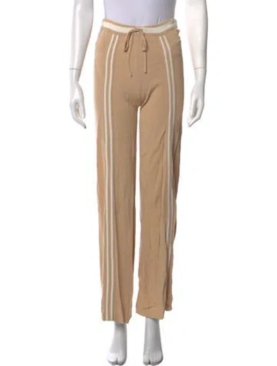 Pre-owned Twinset Striped Straight Leg Pants In Neutrals