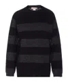 Twinset Striped-pattern Sweater In Black