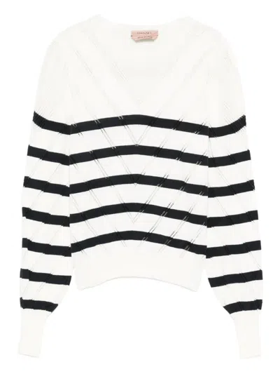 Twinset Striped Sweater In Multi