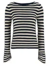 Twinset Striped Flared-sleeve Knitted Sweater In Multi