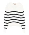 Twinset Striped Sweater In White